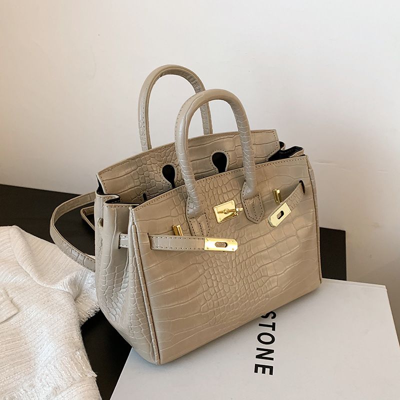 Crocodile Pattern Portable Platinum Bag