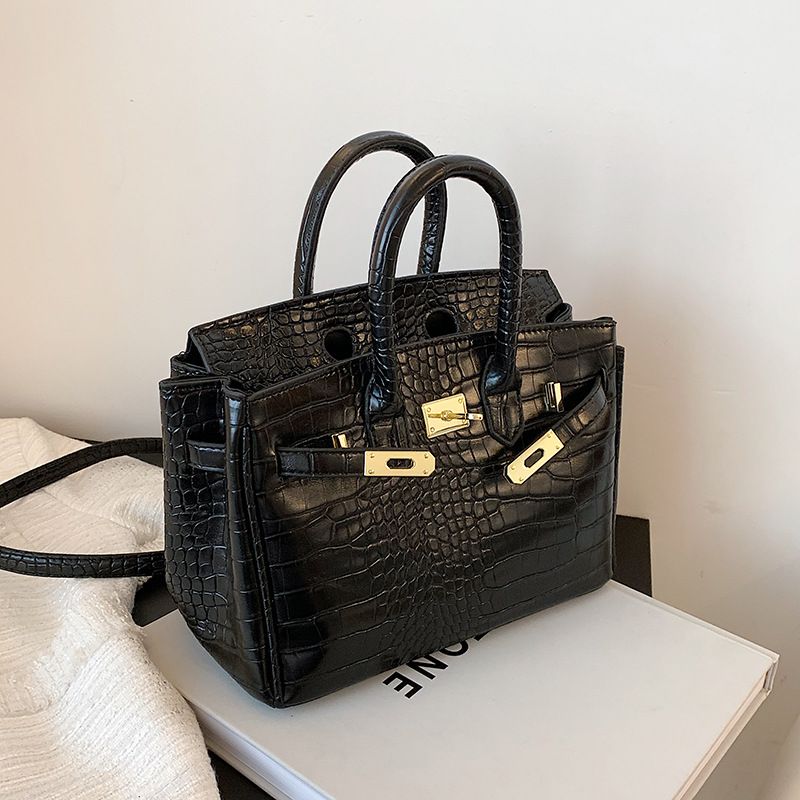 Crocodile Pattern Portable Platinum Bag