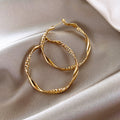 Shattered Silver Plain Hoop Earrings