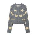 Jacquard Knit Sweater Coat