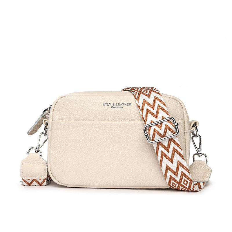 Wide Shoulder Strap Small Square Bag