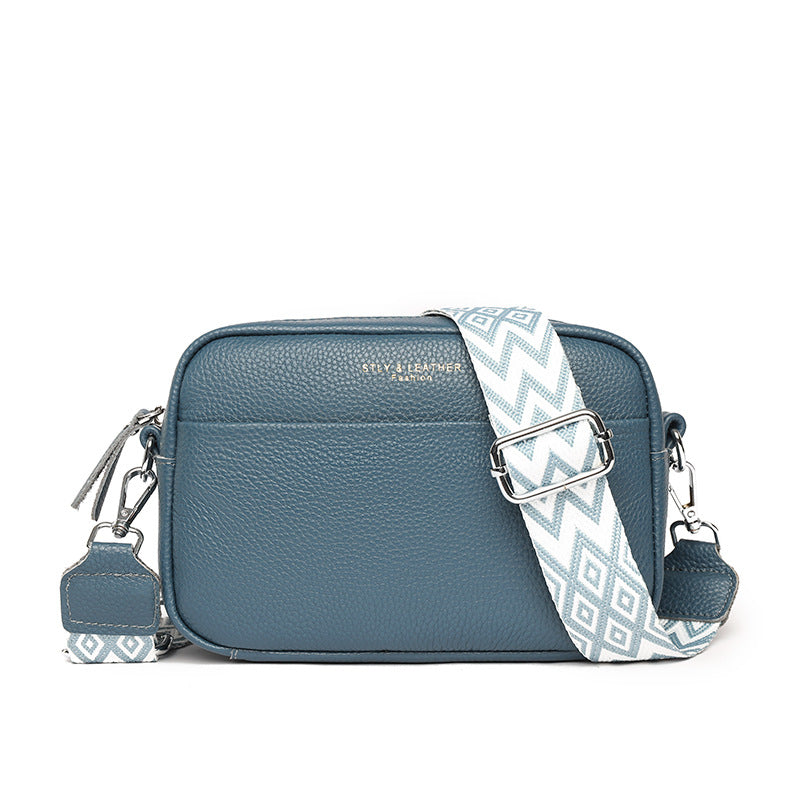 Wide Shoulder Strap Small Square Bag